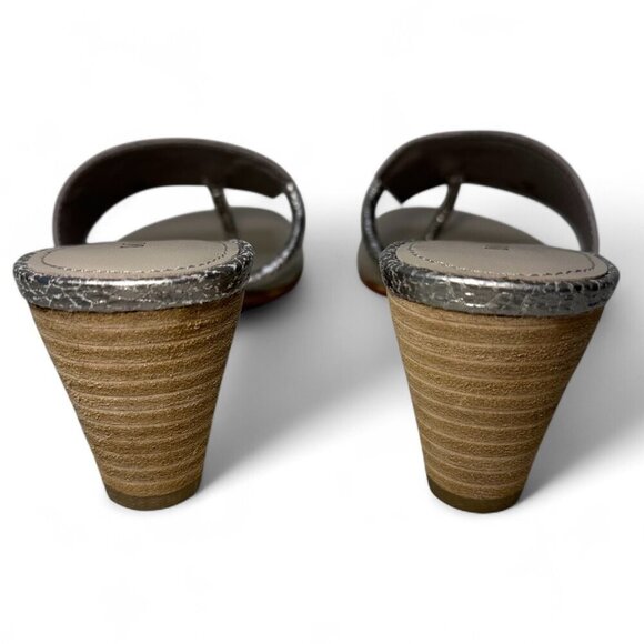 DONALD PLINER Vimm Pebbled Slip-on Mid Heel, Metallic Light Taupe, Sz 7, NEW - Picture 4 of 12